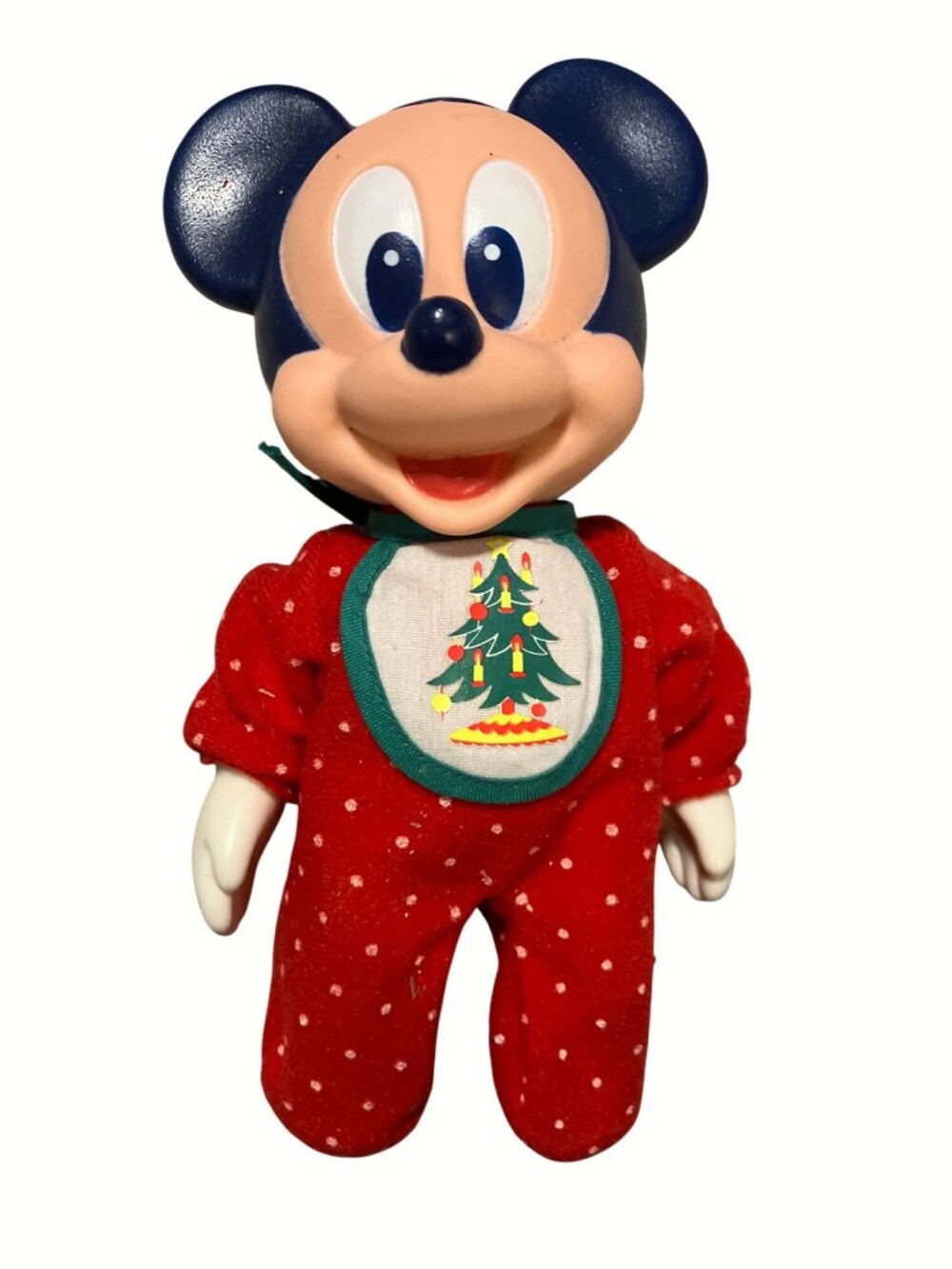 Disney Arco Mickey Mouse Christmas Plush Toy  Red Polka Dot Outfit Vintage 1984